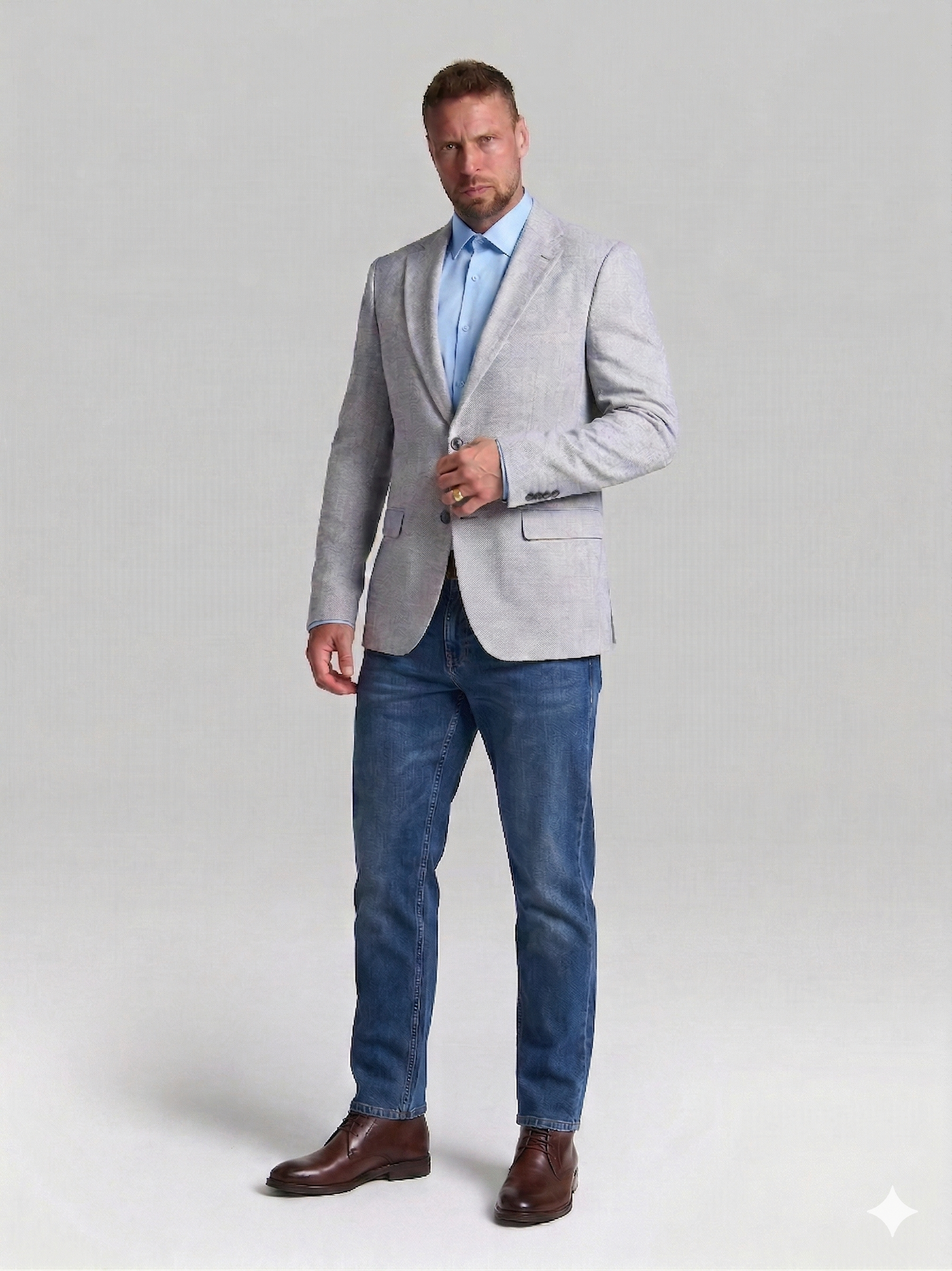 A.MAVİ BALIK SIRTI DESEN SPOR CEKET