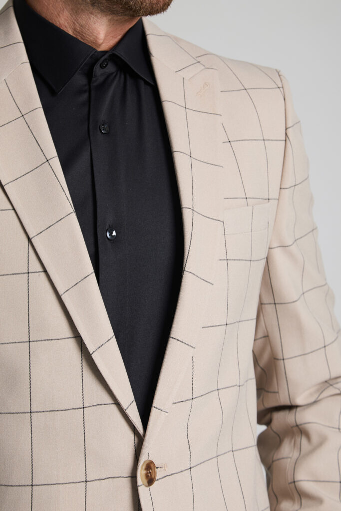 Pencere Siyah Kareli Slim Fit Ceket